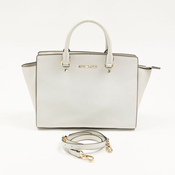 Michael Michael Kors Medium Zip Satchel White (Pre-owned/as pictured) - Picture 1 of 3